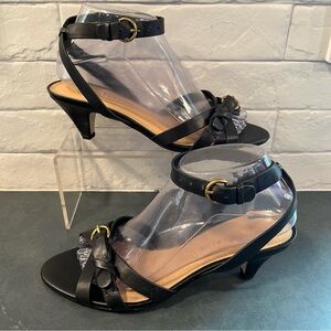 Gibson Latimer sz 8 Gianna black leather strappy heeled sandals